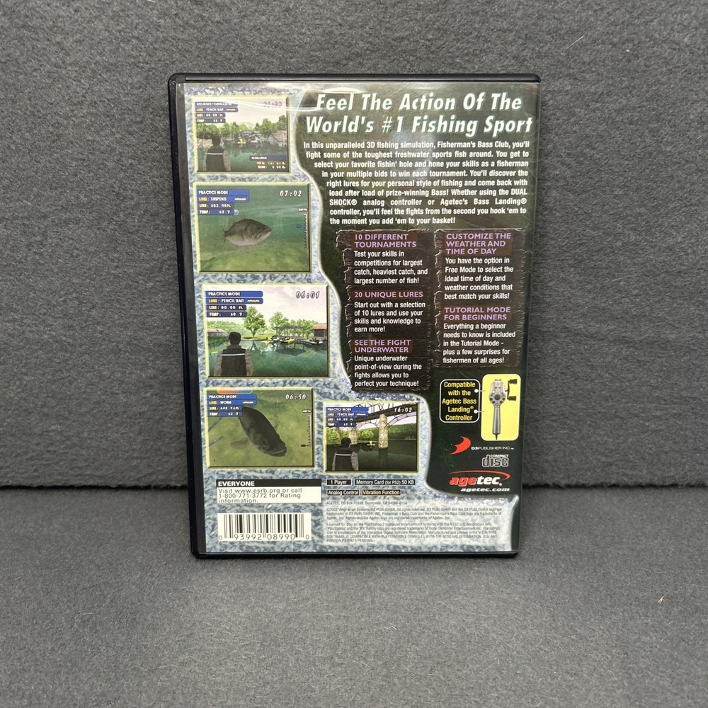 Fisherman's Bass Club PS2 Game Complete Disc Manual Playstation 2 Fishing - Picture 2 of 4